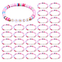 32Pcs Handmade Polymer Clay & Acrylic Bead Bracelets, Word DANCE