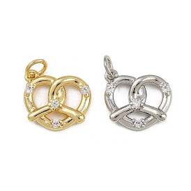 Латунные микро проложить кубического циркония подвески, крендельки-очарования, с целью перехода в кольце, стойки покрытие, долговечный, без свинца и без кадмия