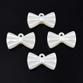 Acrylic Imitation Pearl Pendants, Bowknot