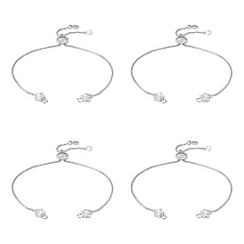 Регулируемые латунные ползунковые браслеты с покрытием стойки, с кристально горный хрусталь, для изготовления браслетов, долговечный, звезда