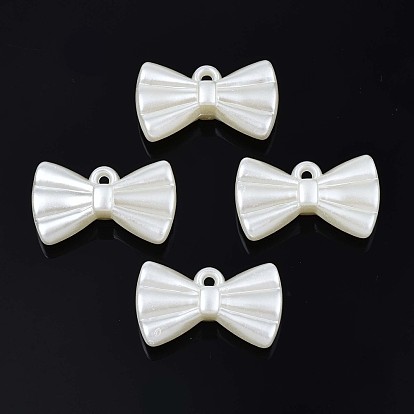 Acrylic Imitation Pearl Pendants, Bowknot