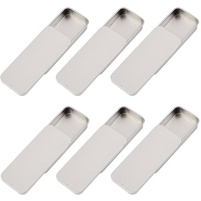 6 шт. жестяных ящиков для хранения с крышками-слайдерами, подарочные упаковочные коробки, прямоугольные