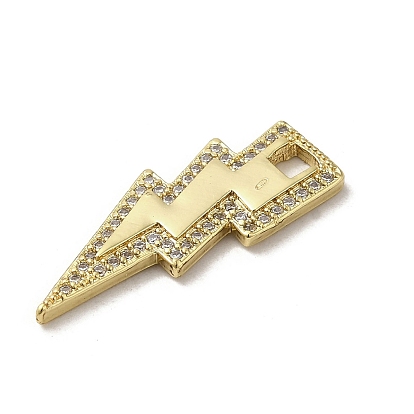 Brass Micro Pave Cubic Zirconia Pendants, Real 18K Gold Plated