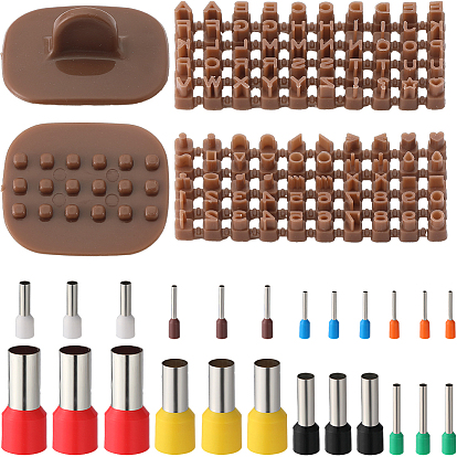 1 набор pp пластиковых букв a~z для печенья, тиснитель, резак, штампы с цифрами и алфавитом для поделок из глины, с 1 набором резаков для круглых отверстий из пластика и нержавеющей стали