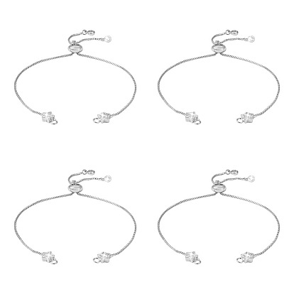 Регулируемые латунные ползунковые браслеты с покрытием стойки, с кристально горный хрусталь, для изготовления браслетов, долговечный, звезда