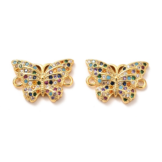 Messing Micro Pave Zirkonia Links Steckverbinder, echt 18 k vergoldet, langlebig überzogen, Schmetterling