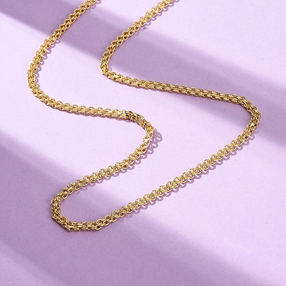 3мм латунные ожерелья с двойной цепочкой, стойки покрытие, без свинца и без кадмия, долговечный