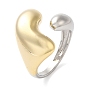 Heart Brass Open Cuff Rings for Women