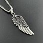 Стильное 304 ожерелье с подвеской в виде крыла из нержавеющей стали в стиле панк-рок