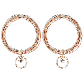 2шт. набор из железных цепочек, многорядных браслетов, Браслеты в форме катушки гитарной струны с латунными подвесками-кольцами со стразами