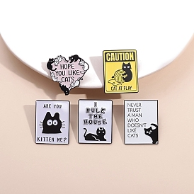 Cat Enamel Pins, Alloy Brooches for Backpack Clothes