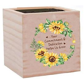 Willow Wood Planters, Flower Pots, for Garden Supplies, Square with Pattern