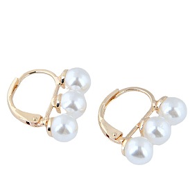 Chic Half Circle C-shaped Pearl Earrings with Cool and Elegant Style