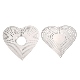 Сердце 201 нержавеющая сталь 3 вращающийся подвесной ветряной вертушка, для украшения сада внутри и снаружи помещения, не тускнеет