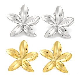 304 Stainless Steel Flower Stud Earrings