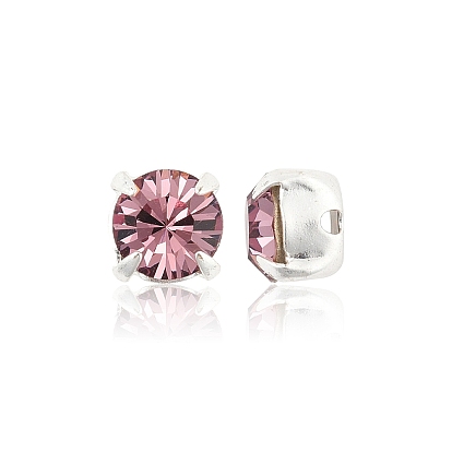 Preciosa® maxima crystal в пришивной чашке, чешский хрусталь, с настройками латуни, 719 37 085 шатон (круглый), серебряные