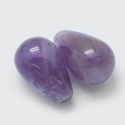 Natural Amethyst Half Drilled Beads, Drop