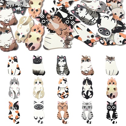 30 шт 15 стили акриловые подвески, кошачья тема