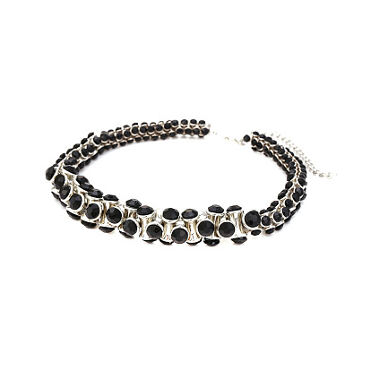 Exaggerated Rhinestone Irregular Necklace Retro Chic Unique Design Collarbone Chain Women