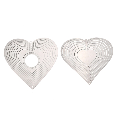 Сердце 201 нержавеющая сталь 3 вращающийся подвесной ветряной вертушка, для украшения сада внутри и снаружи помещения, не тускнеет