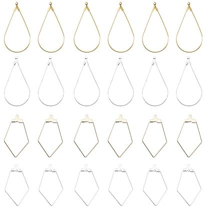 Steel & Brass Wire Pendants, Mixed Shapes