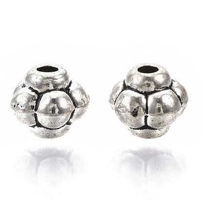 Perles en alliage de style tibétain, sans cadmium et sans plomb, fleur