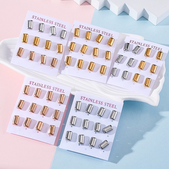 304 из нержавеющей стали серьги, прямоугольные