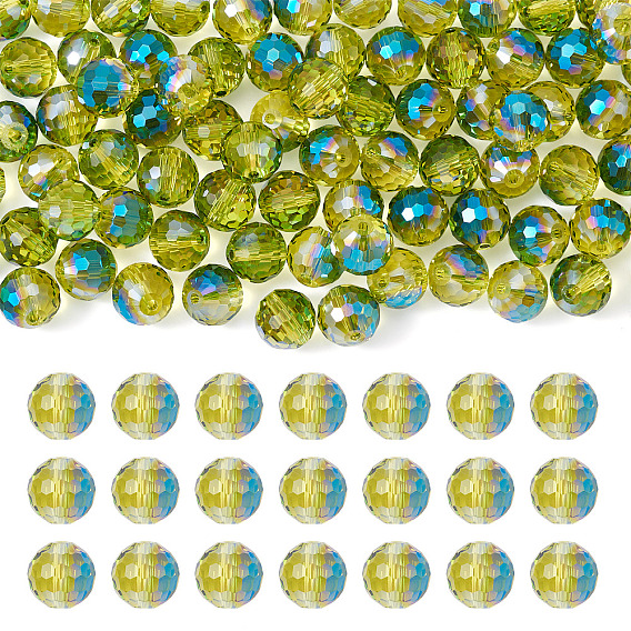 80стеклянные бусины с цветным покрытием AB, граненые круглые