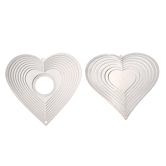 Сердце 201 нержавеющая сталь 3 вращающийся подвесной ветряной вертушка, для украшения сада внутри и снаружи помещения, не тускнеет