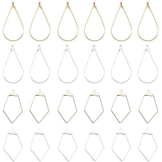 Steel & Brass Wire Pendants, Mixed Shapes