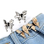 Butterfly Shape Alloy Adjustable Jean Button Pins, Waist Tightener, Sewing Fasteners for Garment Accessories
