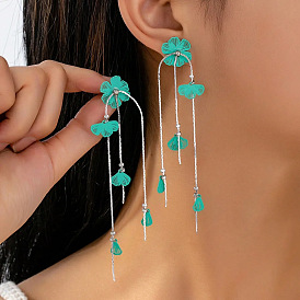 Boucles d'oreilles en forme de pendentif en alliage, fleur