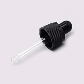 Glastropfer mit gerader Spitze, mit Gummibirne und Schraubverschluss, für Tropfflaschen aus ätherischen Glasölen