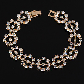 Fashionable Silver-Plated Bracelet with Diamond Inlay for Women