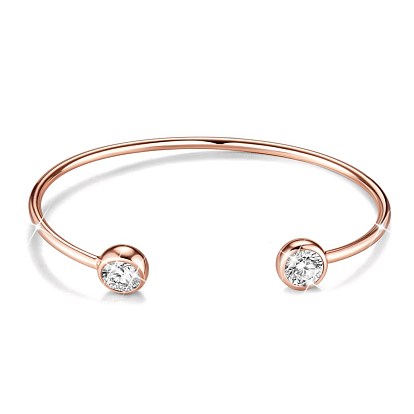 Brass Micro Pave AAA Cubic Zirconia Cuff Bangle, Torque Bangles