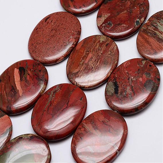 Natural Fire Jasper Beads Strands, Oval