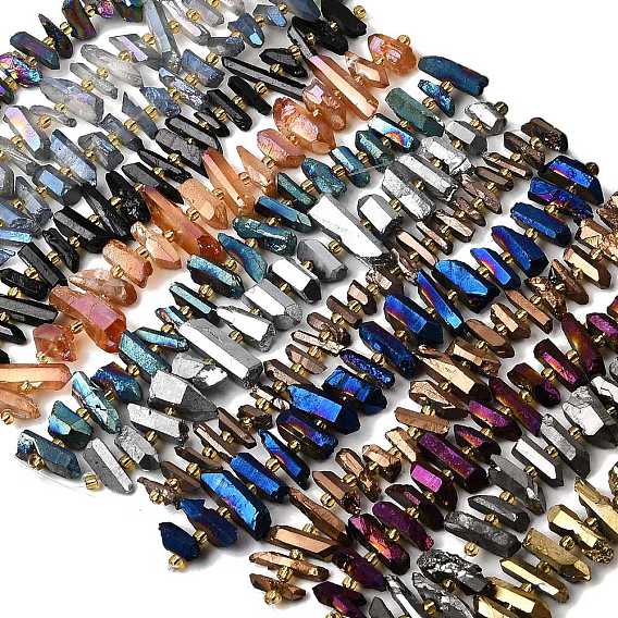 Гальванические природный кристалл кварца бусы пряди, граненые, палочка для наггетсов, с бисером