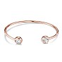 Brass Micro Pave AAA Cubic Zirconia Cuff Bangle, Torque Bangles