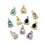 Подвески из сплава , со стразами, без свинца, без кадмии и без никеля, стойки покрытие, слеза, разноцветные