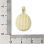 Brass Pave Shell Pendants, Oval with Flower Charms