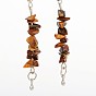 Dangling Gemstone Cluster Earrings, with Alloy Findings and Brass Earring Hooks, 62mm, Pin: 0.7mm