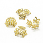 Покрытые железом причудливые шапочки для бусинок, цветок, 3-лепесток, филигрань