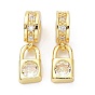 Brass Cubic Zirconia Pendants, Lock