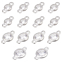 14Pcs 3 Styles 925 Sterling Silver Micro Pave Clear Cubic Zirconia Links Connectors, Flat Round