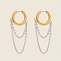 304 двухцветные серьги-кольца из нержавеющей стали, цепочка-оберег