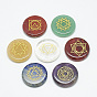 Natural & Synthetic Mixed Stone Cabochons, Flat Round with Chakra