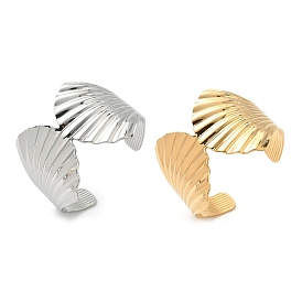 304 женские браслеты-манжеты из нержавеющей стали, формы раковины