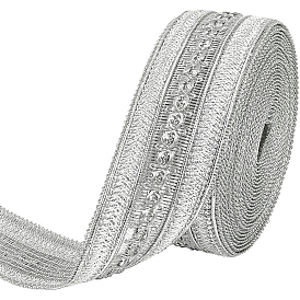 5 yards ruban polyester, ruban tissé brodé, pour accessoires de vêtement