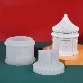 Courtyard Candlestick Storage Box DIY Food Grade Silicone Mold, Resin Casting Molds, for UV Resin, Epoxy Resin Craft Making
