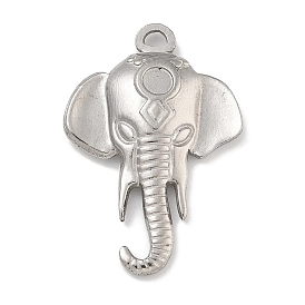 304 Stainless Steel Pendant Cabochons Settings, Elephant Charm